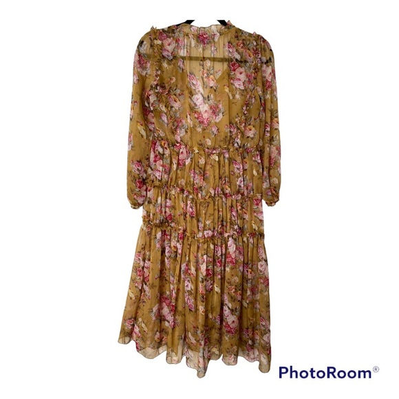 O.P.T x Anthropologie Felicity Tiered Midi Dress: Size Small - Picture 5 of 11